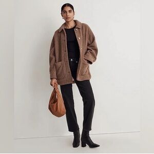Madewell Teddy Belrose Wool Shirt Jacket - Shacket | Oatmeal | Size Large